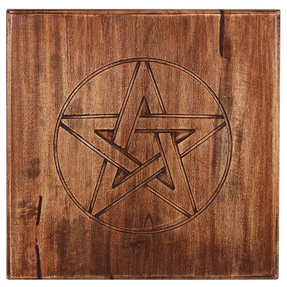 Large pentagram carved altar table / stool | Morbitorium